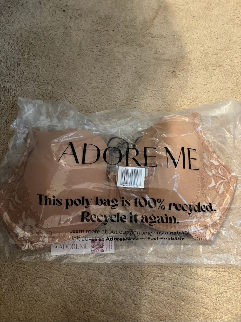 Adore Me Blush Lace Push-Up Bra
